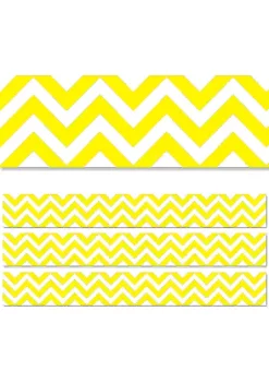 Creative Teaching Press Yellow Chevron EZ Border, 48 Feet, 3 Packs per BN