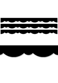 Creative Teaching Press Black Stylish Scallops Border, 35 Feet Per Pack, 3 Packs per BN