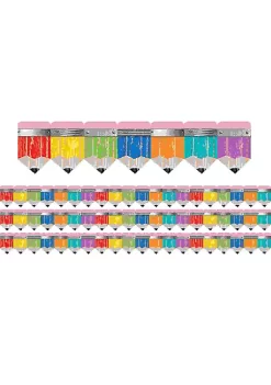 Creative Teaching Press Upcycle Style Rustic Pencils EZ Border, 48 Feet /Pack, 3 Packs /BN