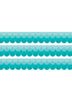 Creative Teaching Press Painted Palette Ombre Turquoise Scallops EZ Border, 48 Feet /PK, 3 Packs /BN
