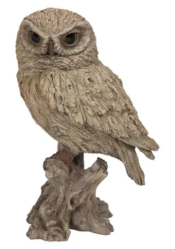 Hi-Line Gifts 8.25" Brown Trumpet Owl Driftwood Look Statue Decoration