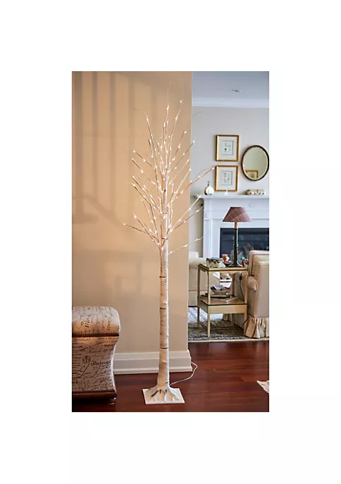 Hi-Line Gifts 6.75' Pre-Lit Pencil Birch Artificial Christmas Tree - Warm White LED Lights 4 Hi-Line Gifts 6.75' Pre-Lit Pencil Birch Artificial Christmas Tree - Warm White LED Lights - Image 2