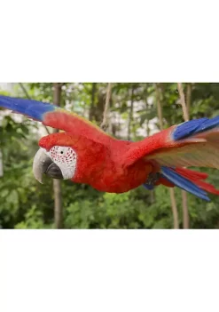 Hi-Line Gifts 17.5" Red and Blue Scarlet Parrot Flying Outdoor Statue