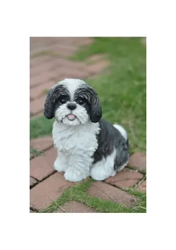 Hi-Line Gifts 11" Black and White Shih Tzu Dog Figurine Statue