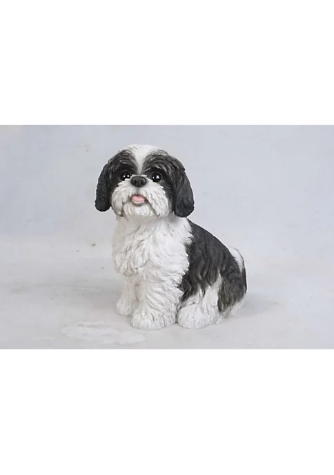 Hi-Line Gifts 11" Black and White Shih Tzu Dog Figurine Statue 4 Hi-Line Gifts 11" Black and White Shih Tzu Dog Figurine Statue - Image 2