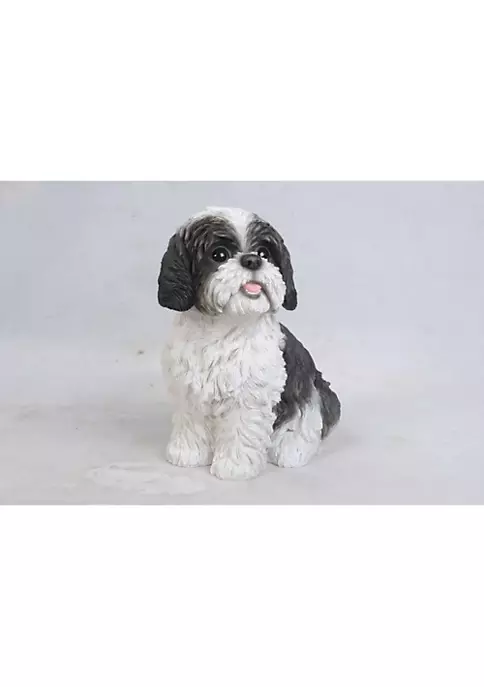 Hi-Line Gifts 11" Black and White Shih Tzu Dog Figurine Statue 6 Hi-Line Gifts 11" Black and White Shih Tzu Dog Figurine Statue - Image 4