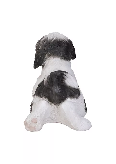 Hi-Line Gifts 14.5" Black and White Lying Shih tzu Outdoor Figurine 3 Hi-Line Gifts 14.5" Black and White Lying Shih tzu Outdoor Figurine