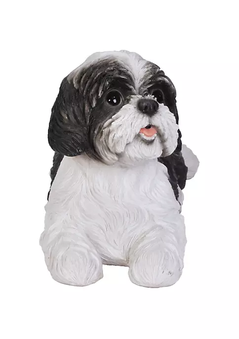 Hi-Line Gifts 14.5" Black and White Lying Shih tzu Outdoor Figurine 5 Hi-Line Gifts 14.5" Black and White Lying Shih tzu Outdoor Figurine - Image 3