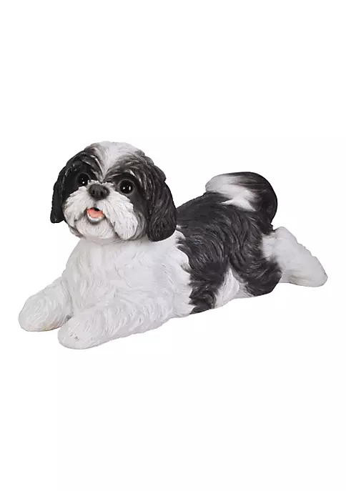 Hi-Line Gifts 14.5" Black and White Lying Shih tzu Outdoor Figurine 6 Hi-Line Gifts 14.5" Black and White Lying Shih tzu Outdoor Figurine - Image 4