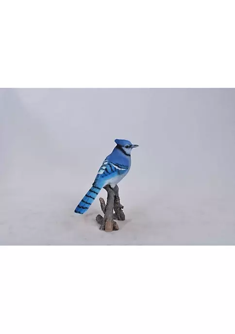 Hi-Line Gifts 9.75" White and Blue Jay on Branch Figurine 4 Hi-Line Gifts 9.75" White and Blue Jay on Branch Figurine - Image 2