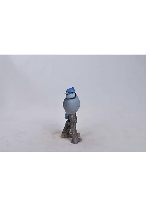 Hi-Line Gifts 9.75" White and Blue Jay on Branch Figurine 5 Hi-Line Gifts 9.75" White and Blue Jay on Branch Figurine - Image 3