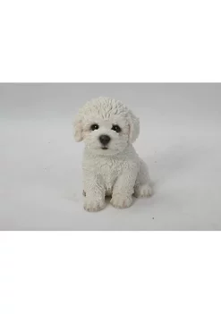 Hi-Line Gifts 6" White Bichon Frise Puppy Outdoor Garden Figurine