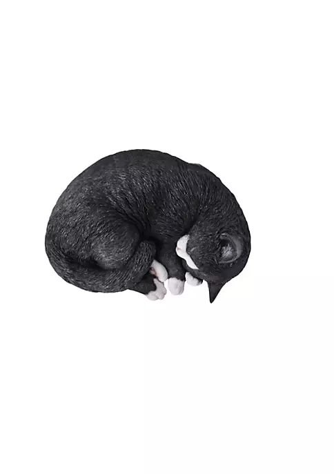 Hi-Line Gifts 8" Black and White Lying Down Cat Outdoor Figurine 5 Hi-Line Gifts 8" Black and White Lying Down Cat Outdoor Figurine - Image 3
