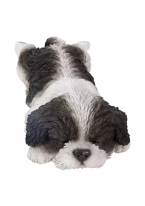 Hi-Line Gifts 8.5" Black and White Shih Tzu Puppy Sleeping Figurine 7 Hi-Line Gifts 8.5" Black and White Shih Tzu Puppy Sleeping Figurine - Image 5