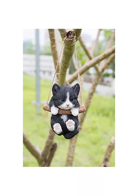 Hi-Line Gifts 5.5" Black and White Hanging Kitten Outdoor Patio Figurine 6 Hi-Line Gifts 5.5" Black and White Hanging Kitten Outdoor Patio Figurine - Image 4
