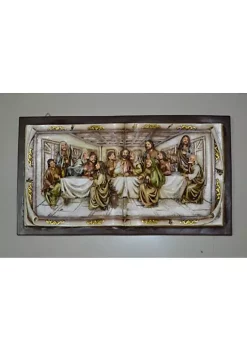 Hi-Line Gifts 9" Brown modern Small Last Supper Wall Plaque