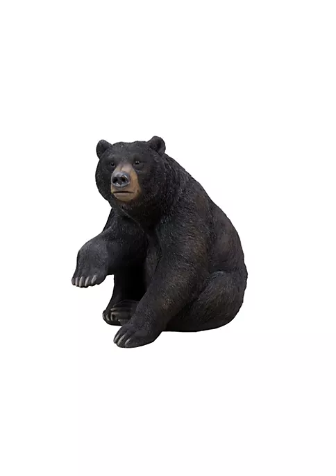 Hi-Line Gifts 25.5" Black and Brown Bear Sitting Paw Up Statue 4 Hi-Line Gifts 25.5" Black and Brown Bear Sitting Paw Up Statue - Image 2