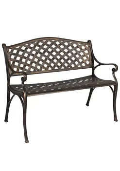 Hi-Line Gifts 40" Black Contemporary Diamond Rectangular Garden Bench