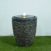 Hi-Line Gifts 16.5" Vibrant Unique Large Stone Fountain with LED Flame Effect 2 Hi-Line Gifts 16.5" Vibrant Unique Large Stone Fountain with LED Flame Effect -Creative Sales Shop Belk 214