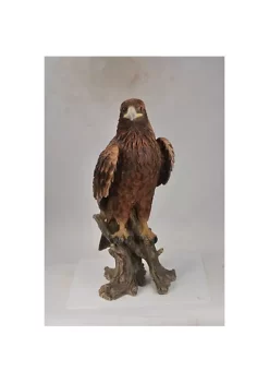 Hi-Line Gifts 26.75" Brown and Gold Sitting Eagle Garden Figurine