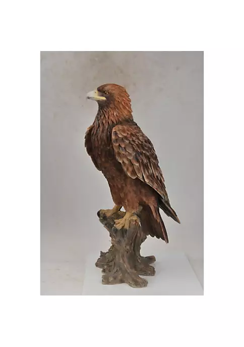 Hi-Line Gifts 26.75" Brown and Gold Sitting Eagle Garden Figurine 6 Hi-Line Gifts 26.75" Brown and Gold Sitting Eagle Garden Figurine - Image 4