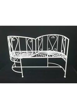 Hi-Line Gifts 3.25' Solid White Home Furniture Collections Vis-A-Vis Chair Bench -Creative Sales Shop Belk 224