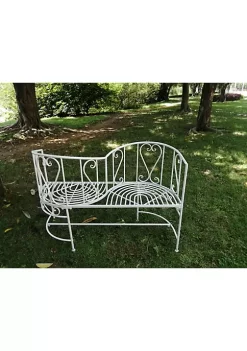 Hi-Line Gifts 3.25' Solid White Home Furniture Collections Vis-A-Vis Chair Bench -Creative Sales Shop Belk 225