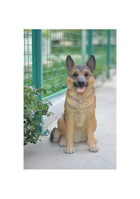 Hi-Line Gifts 21" Brown and Black Large Sitting German Shepherd Outdoor Figurine Statue 3 Hi-Line Gifts 21" Brown and Black Large Sitting German Shepherd Outdoor Figurine Statue