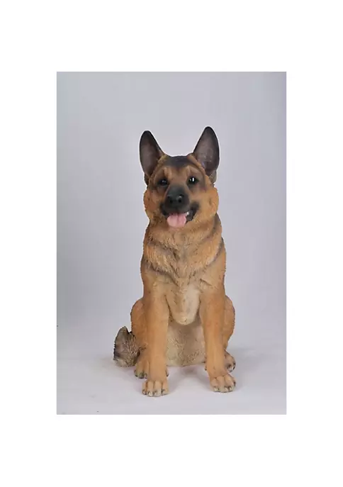 Hi-Line Gifts 21" Brown and Black Large Sitting German Shepherd Outdoor Figurine Statue 5 Hi-Line Gifts 21" Brown and Black Large Sitting German Shepherd Outdoor Figurine Statue - Image 3