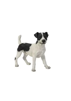 Hi-Line Gifts 16" Black and White Standing Jack Russell Dog Outdoor Garden Statue