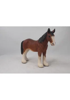 Hi-Line Gifts 22.25" Brown and White Small Draft Horse Figurine Statue