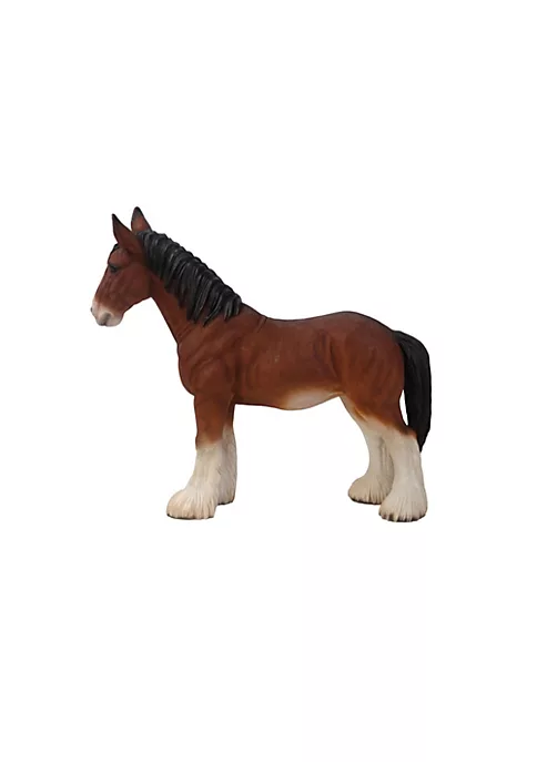 Hi-Line Gifts 22.25" Brown and White Small Draft Horse Figurine Statue 4 Hi-Line Gifts 22.25" Brown and White Small Draft Horse Figurine Statue - Image 2