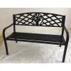 Hi-Line Gifts 50" Black Contemporary Criss Cross Backrest Rectangular Garden Bench
