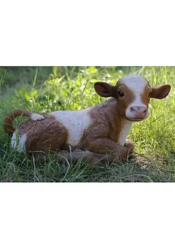 Hi-Line Gifts 21" Brown and White Calf Laying Down Outdoor Garden Statue 11 Hi-Line Gifts 21" Brown and White Calf Laying Down Outdoor Garden Statue -Creative Sales Shop Belk 268