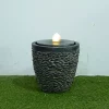 Hi-Line Gifts 11.75" Vibrant Unique Small Stone Fountain with LED Flame Effect -Creative Sales Shop Belk 272