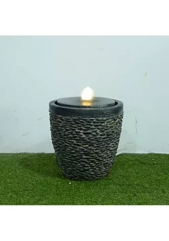 Hi-Line Gifts 11.75" Vibrant Unique Small Stone Fountain with LED Flame Effect