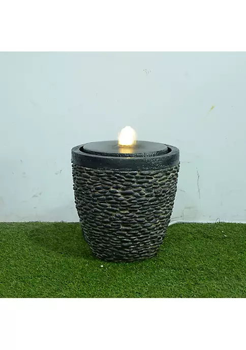 Hi-Line Gifts 11.75" Vibrant Unique Small Stone Fountain with LED Flame Effect 3 Hi-Line Gifts 11.75" Vibrant Unique Small Stone Fountain with LED Flame Effect