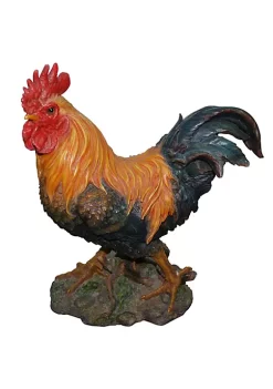 Hi-Line Gifts 16" Red and Orange Rooster Standing Outdoor Statue 5 Hi-Line Gifts 16" Red and Orange Rooster Standing Outdoor Statue -Creative Sales Shop Belk 278