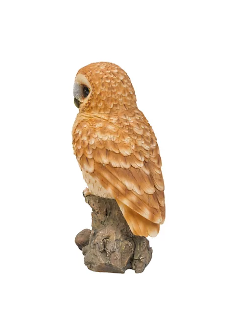 Hi-Line Gifts 12.50" Tan Brown and Black Owl on Stump Outdoor Garden Statue 4 Hi-Line Gifts 12.50" Tan Brown and Black Owl on Stump Outdoor Garden Statue - Image 2