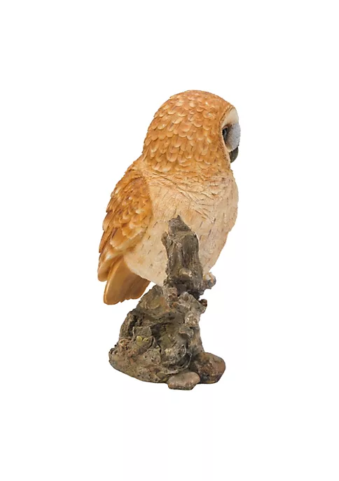 Hi-Line Gifts 12.50" Tan Brown and Black Owl on Stump Outdoor Garden Statue 5 Hi-Line Gifts 12.50" Tan Brown and Black Owl on Stump Outdoor Garden Statue - Image 3