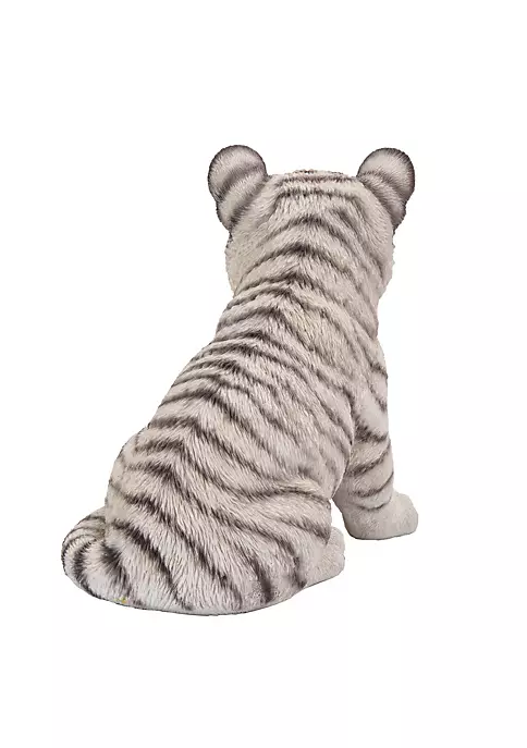 Hi-Line Gifts 9.5" Black and White Sitting Tiger Cub Statue Decoration 4 Hi-Line Gifts 9.5" Black and White Sitting Tiger Cub Statue Decoration - Image 2