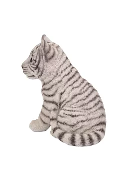 Hi-Line Gifts 9.5" Black and White Sitting Tiger Cub Statue Decoration 9 Hi-Line Gifts 9.5" Black and White Sitting Tiger Cub Statue Decoration -Creative Sales Shop Belk 326
