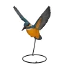 Hi-Line Gifts 11” Gray and Yellow Flying-Off Kingfisher Indoor or Outdoor Statue Decoration
