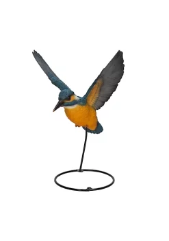Hi-Line Gifts 11” Gray and Yellow Flying-Off Kingfisher Indoor or Outdoor Statue Decoration