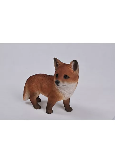 Hi-Line Gifts 11" Brown and White Fox Pup Standing Outdoor Garden Statue 3 Hi-Line Gifts 11" Brown and White Fox Pup Standing Outdoor Garden Statue