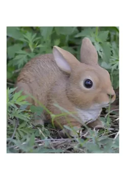 Hi-Line Gifts 9.5" Beige and White Sitting Rabbit Figurine Statue
