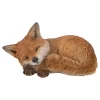 Hi-Line Gifts 10" Brown and White Fox Pup Sleeping Outdoor Garden Statue -Creative Sales Shop Belk 353
