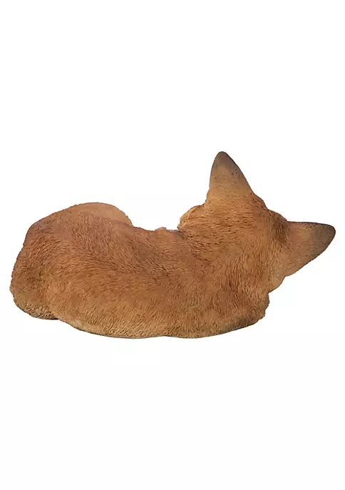 Hi-Line Gifts 10" Brown and White Fox Pup Sleeping Outdoor Garden Statue 6 Hi-Line Gifts 10" Brown and White Fox Pup Sleeping Outdoor Garden Statue - Image 4