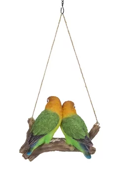 Hi-Line Gifts 6.5" Vibrant Unique Hanging Lovebird Parrots on a Branch Decor -Creative Sales Shop Belk 362