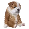 Hi-Line Gifts 7" Brown and White Sitting Sleepy Bulldog Puppy Figurine
